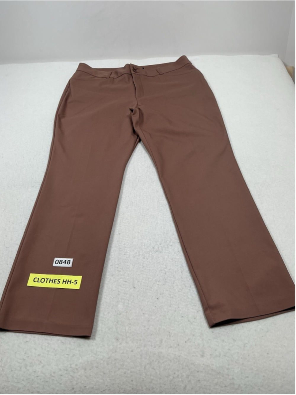 Lee Womens Straight Leg Dress Pants Regular Fit Mid Rise Flat Front Brown 16P